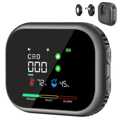 6-in-1 Portable Gas Leak Detector & Air Quality Monitor - Temp & Humidity Sensor for Kitchen, Home & RV Safety