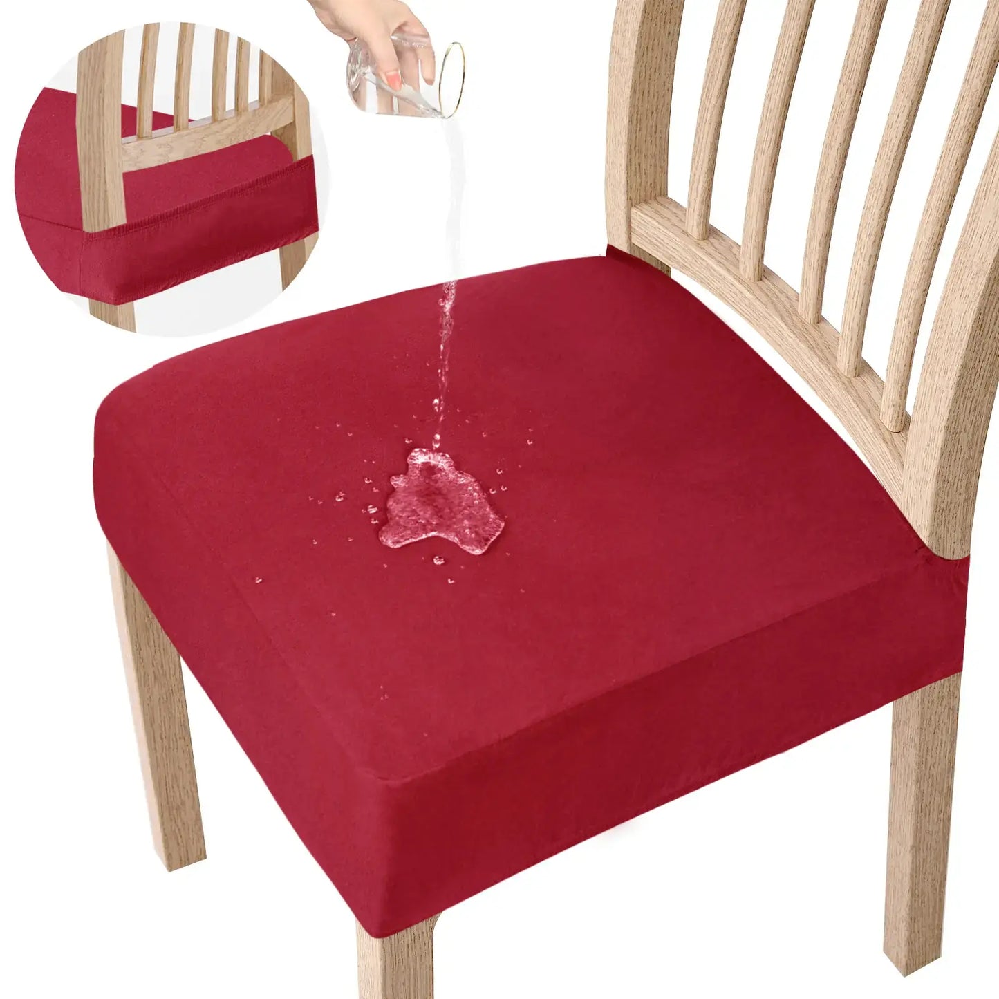 Waterproof Stretch Dining Chair Seat Covers - Slip-Resistant Washable Protector