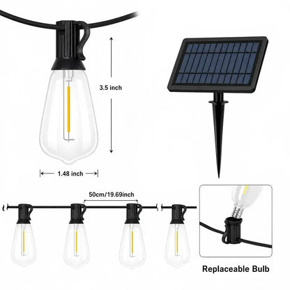 Solar LED String Lights - Waterproof Outdoor Garden Patio Lighting with Remote