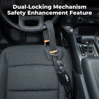 Universal Steering Wheel Lock - Anti-Theft Car Security Cable with 3 Keys