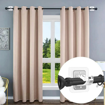 Transparent Adjustable Curtain Rod Brackets & Hooks for Home Organization