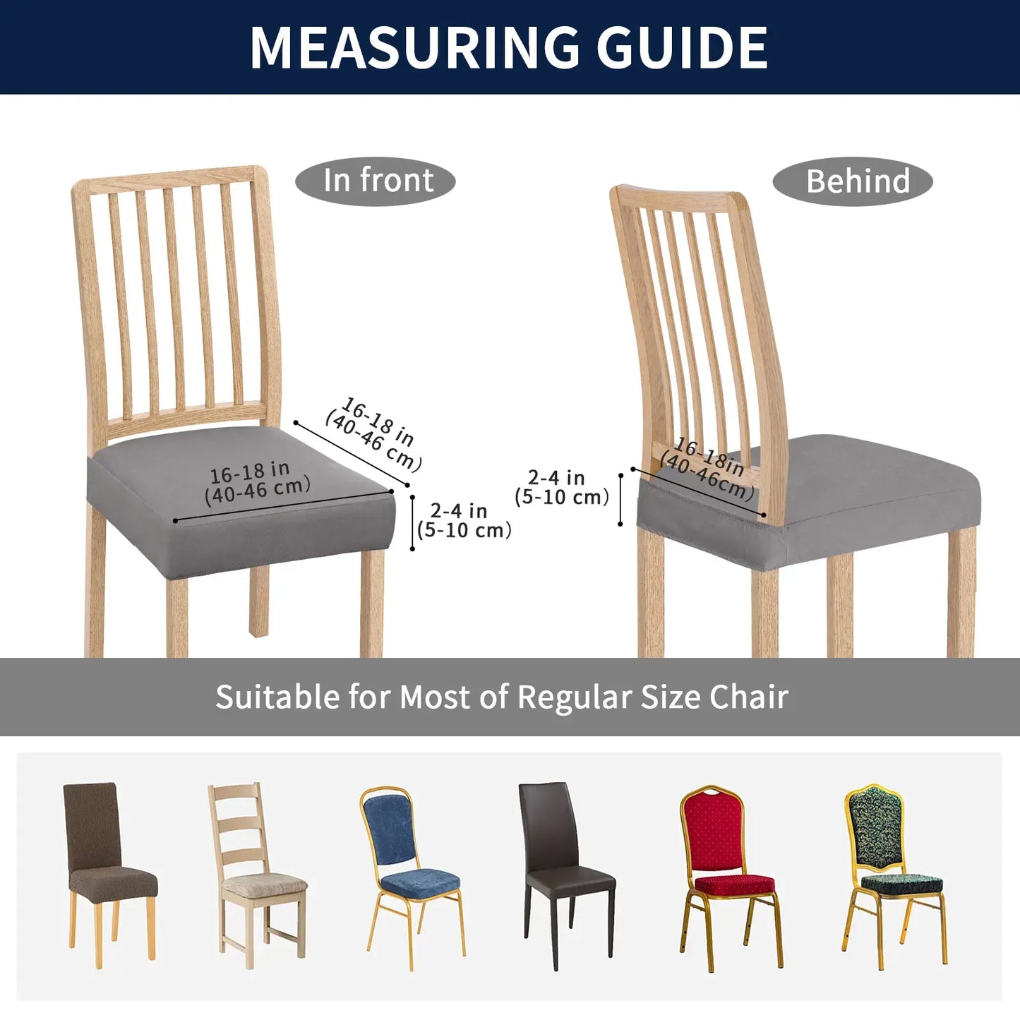Waterproof Stretch Dining Chair Seat Covers - Slip-Resistant Washable Protector