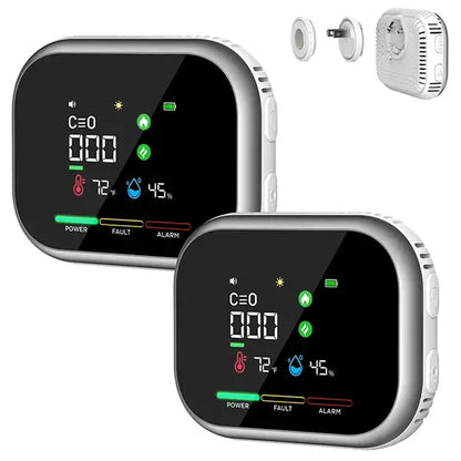 6-in-1 Portable Gas Leak Detector & Air Quality Monitor - Temp & Humidity Sensor for Kitchen, Home & RV Safety