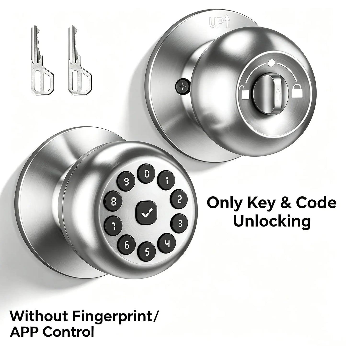 Biometric Fingerprint Smart Door Lock - Keyless Entry for Bedroom & Home