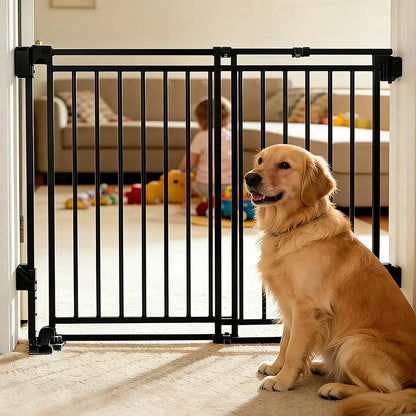 Adjustable Baby Safety Gate - Walk-Through Pet Barrier for Stairs & Doorways