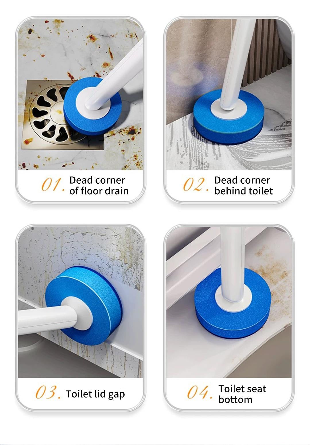 Deep Wipe Toilet brush + Refill Pads