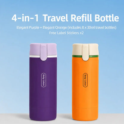 4-in-1 Travel Cosmetic Dispenser – Leak-Proof Refillable Toiletry Organizer Bottle