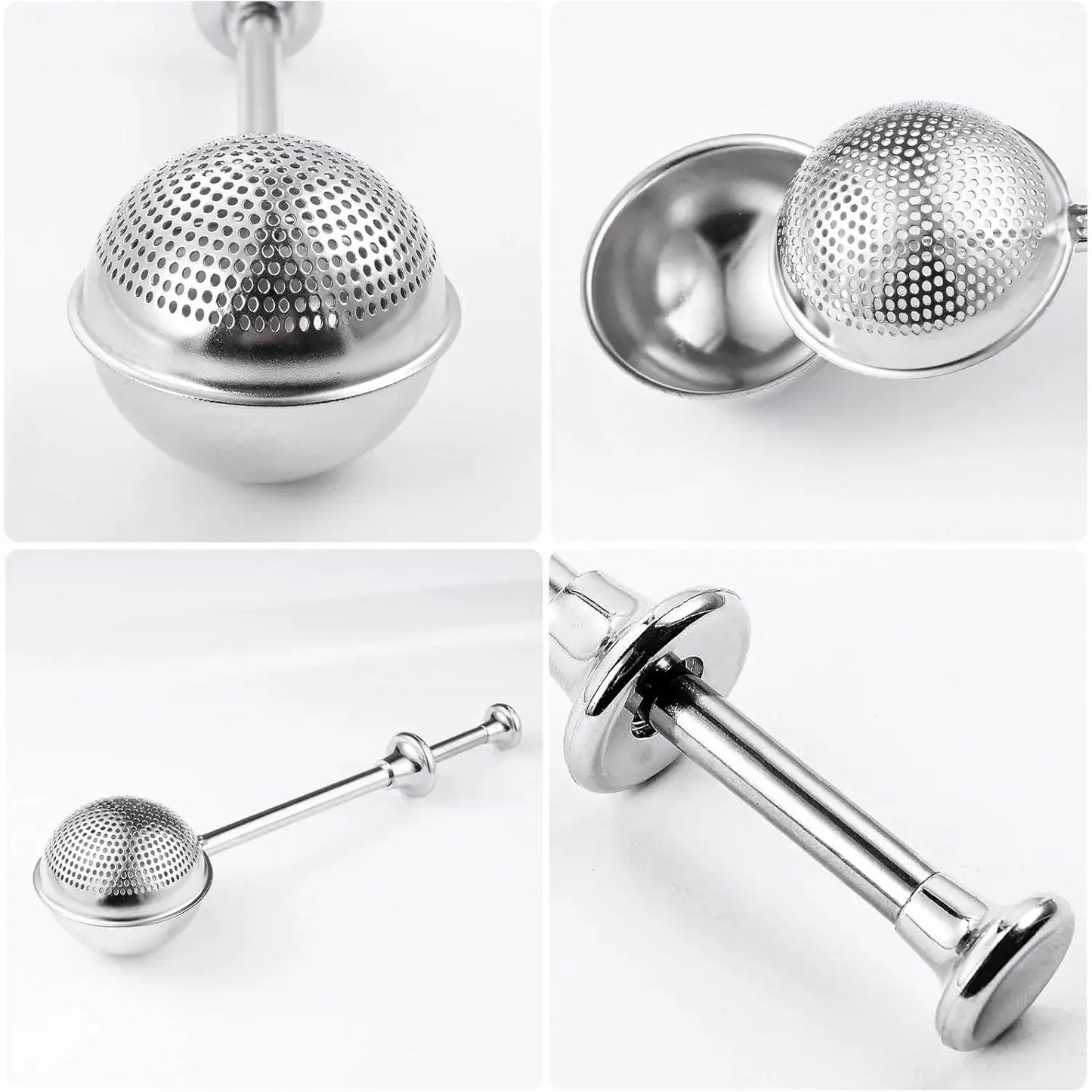 Stainless Steel Flour Duster & Sugar Shaker with Spring-Operated Long Handle