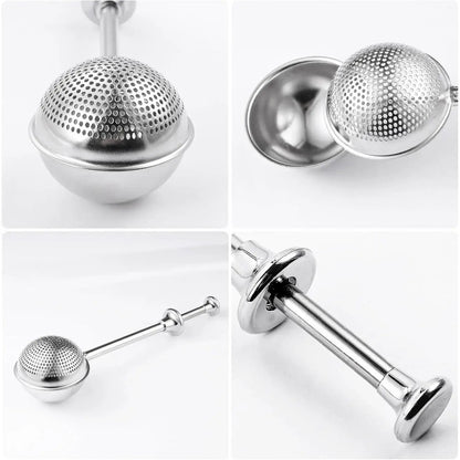 Stainless Steel Flour Duster & Sugar Shaker with Spring-Operated Long Handle