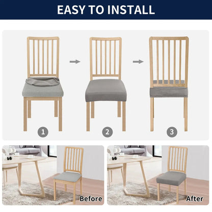 Waterproof Stretch Dining Chair Seat Covers - Slip-Resistant Washable Protector