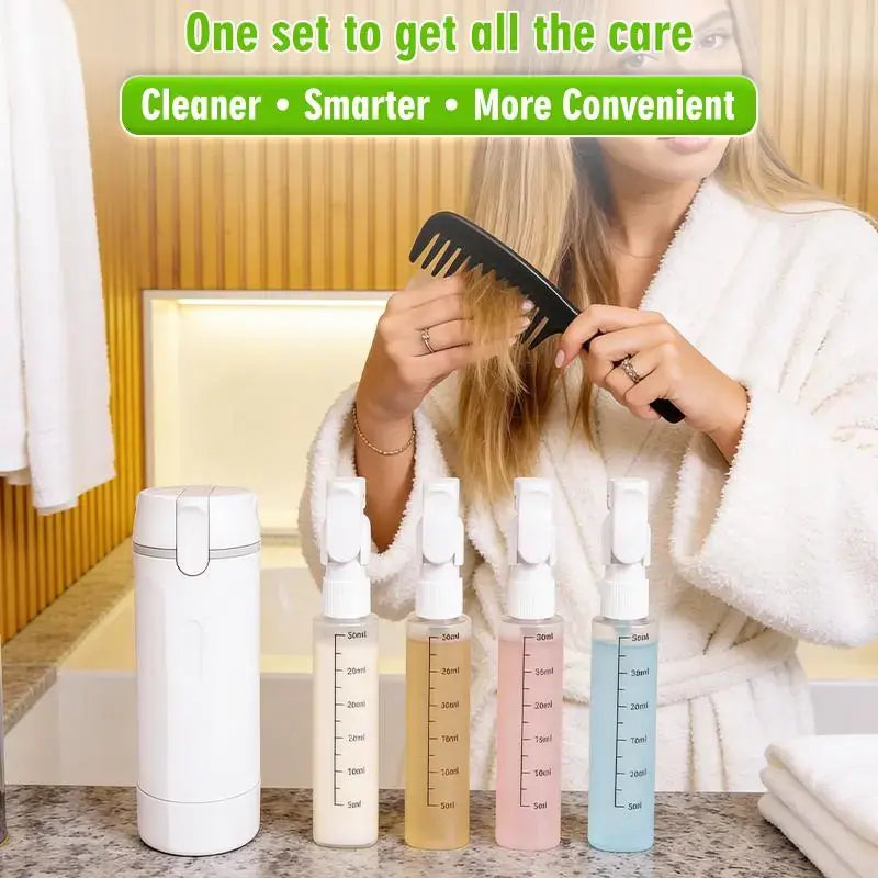 4-in-1 Travel Cosmetic Dispenser – Leak-Proof Refillable Toiletry Organizer Bottle