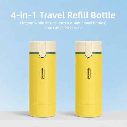 4-in-1 Travel Cosmetic Dispenser – Leak-Proof Refillable Toiletry Organizer Bottle