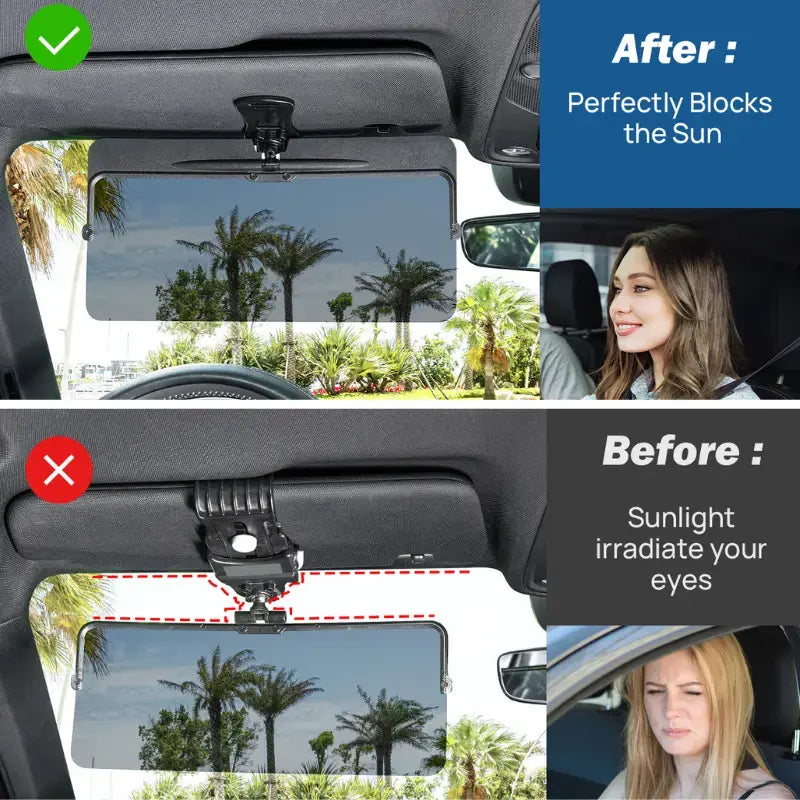 Universal Anti-Glare Car Sun Visor Extender - UV400 Polarized Driving Shade