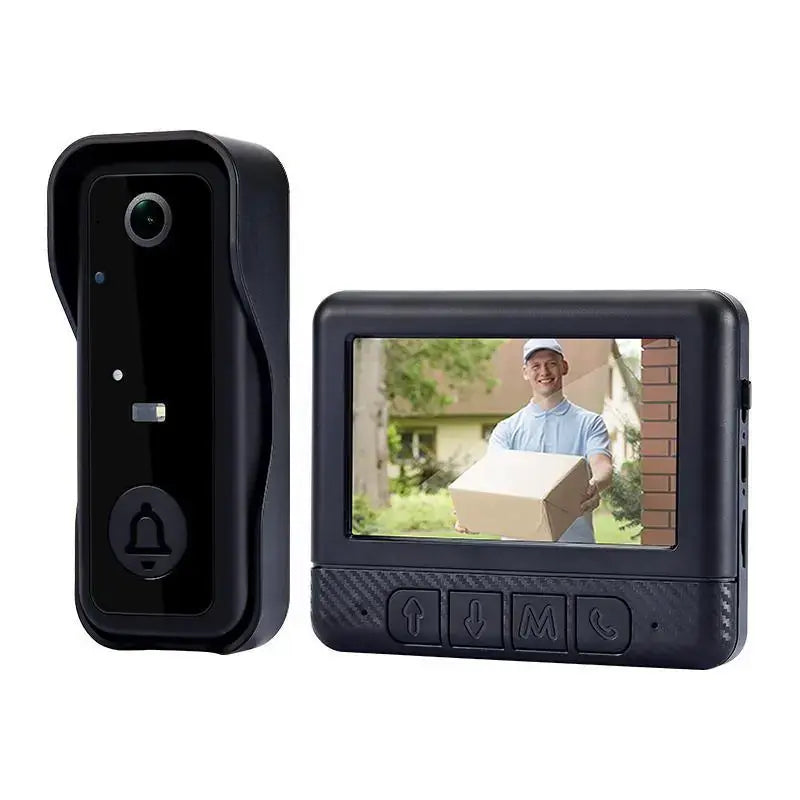 Wireless Video Doorbell with 4.3" HD Screen - No WiFi, No App & Night Vision