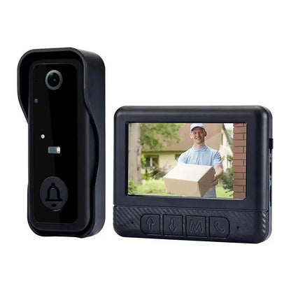 Wireless Video Doorbell with 4.3" HD Screen - No WiFi, No App & Night Vision