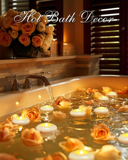 Flameless LED Floating Candles - Waterproof Battery Operated Tea Lights