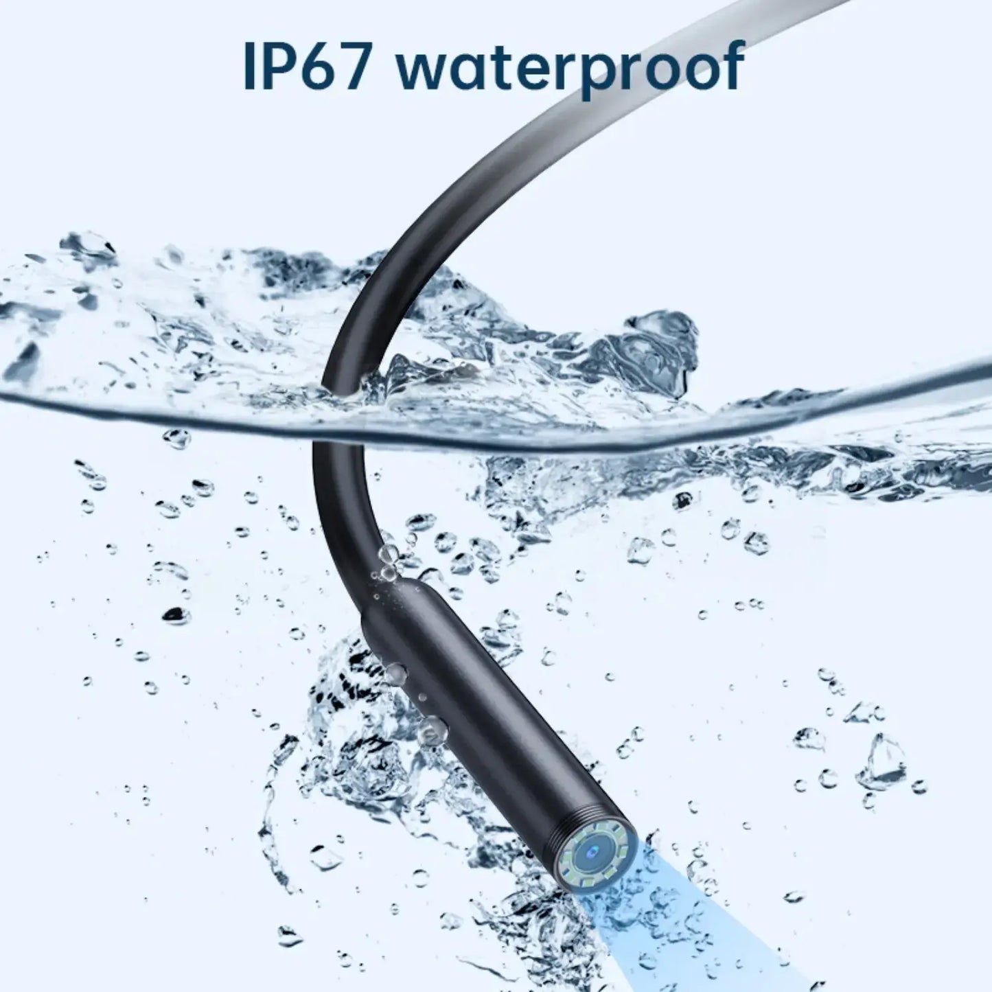 1920P HD Endoscope Inspection Camera with 8 LED Lights - 16.4ft Semi-Rigid Borescope