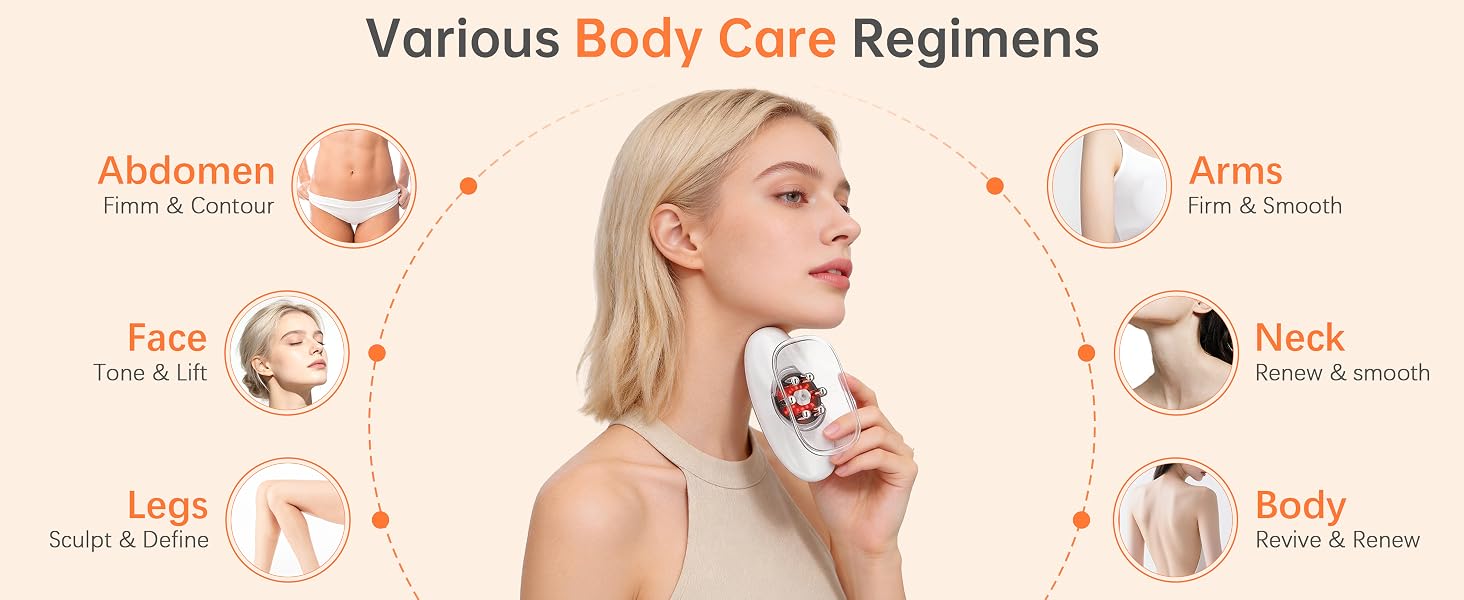 3-in-1 Face & Body Sculpting Massager - LED Skin Tightening & Lymphatic Drainage - 10