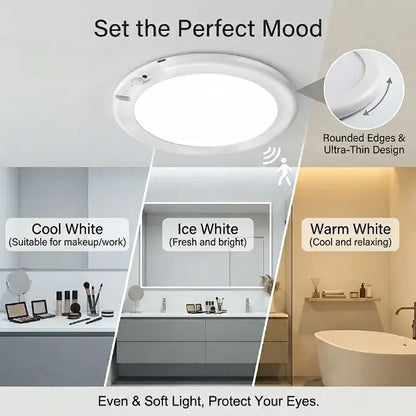 Rechargeable Motion Sensor Ceiling Light with Remote & 3 Color Modes