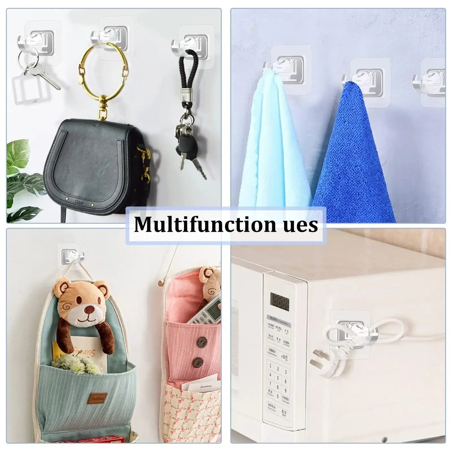 Transparent Adjustable Curtain Rod Brackets & Hooks for Home Organization