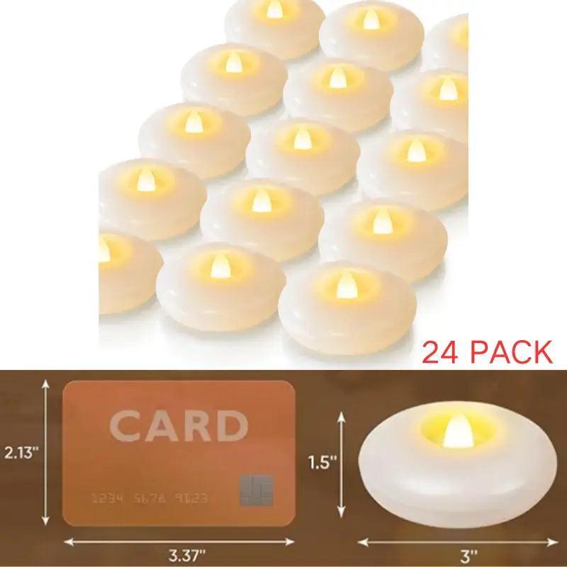 Flameless LED Floating Candles - Waterproof Battery Operated Tea Lights