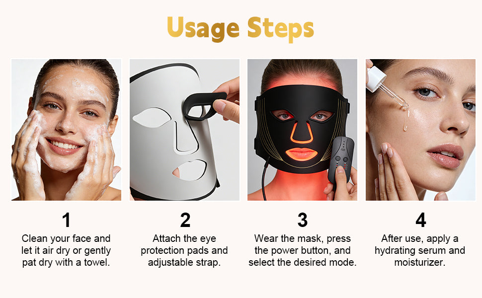 7-Color LED Facial Mask - Rechargeable Silicone Light Therapy Skin Care Device - 11