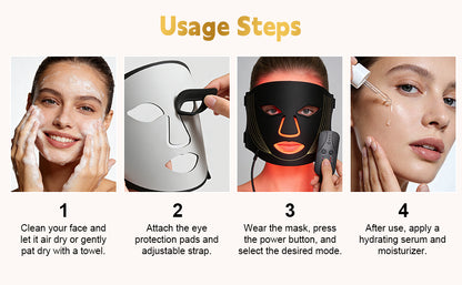 7-Color LED Facial Mask - Rechargeable Silicone Light Therapy Skin Care Device