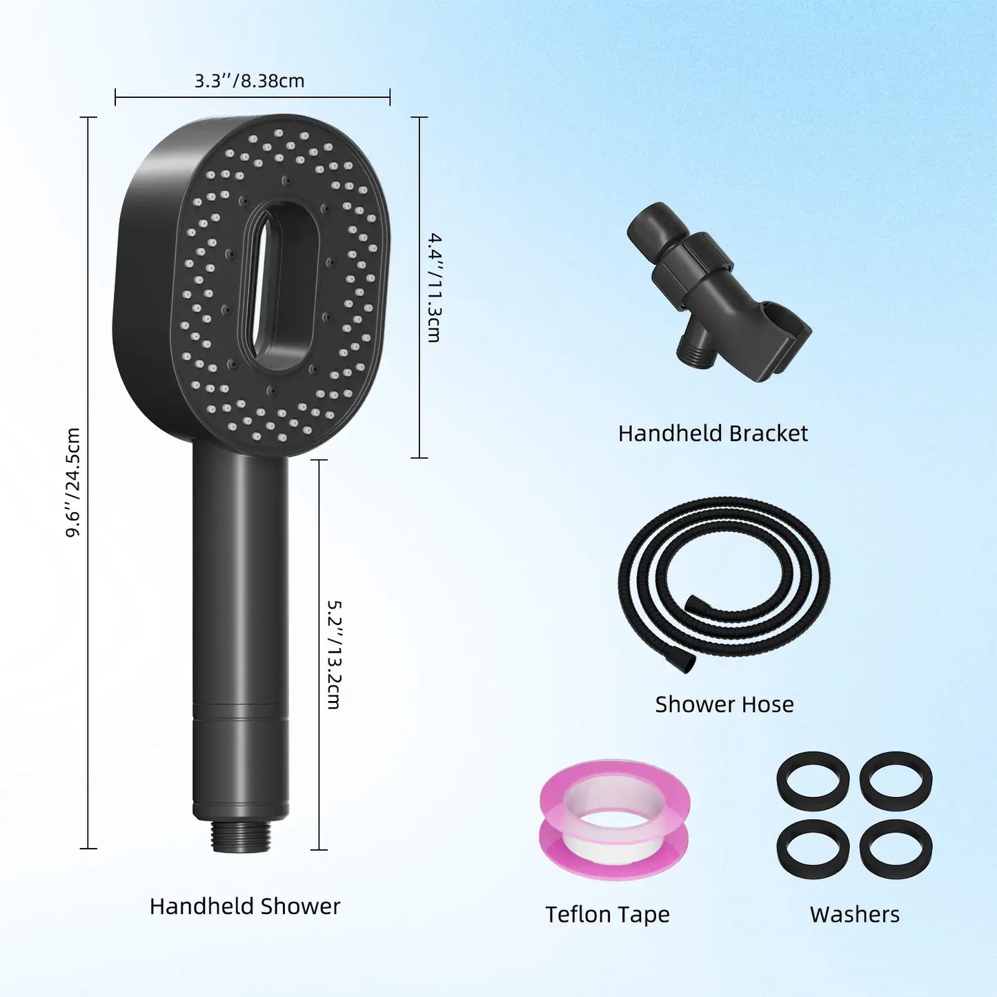 High-Pressure Filtered Handheld Shower Head - 5-Mode Water Softener for Hair & Skin