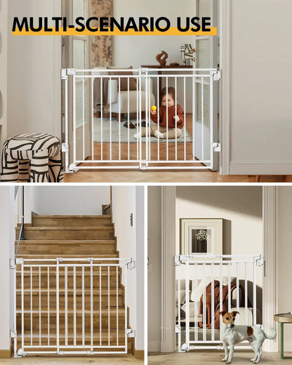 Adjustable Baby Safety Gate - Walk-Through Pet Barrier for Stairs & Doorways