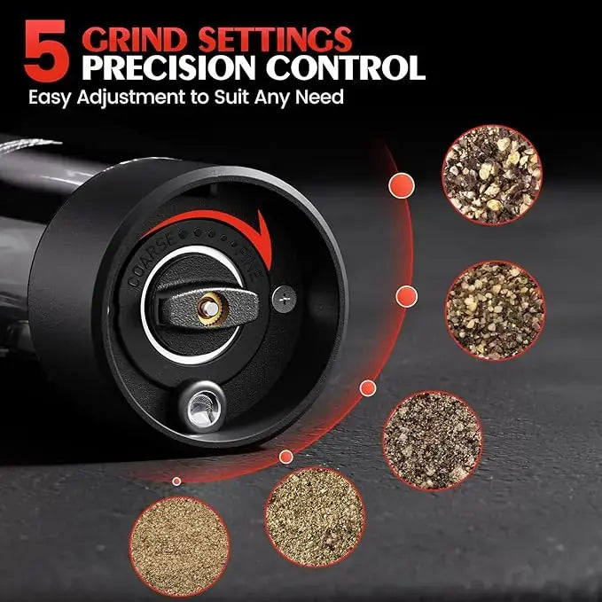 Electric Salt and Pepper Grinder - Rechargeable Automatic One-Handed Spice Mill