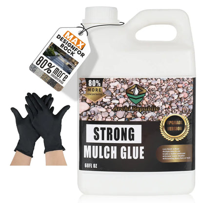 Heavy-Duty Mulch Glue 68oz Concentrate - Landscape Stone & Gravel Adhesive for Garden