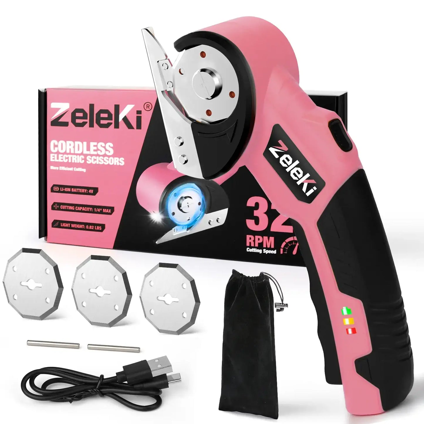 Cordless Electric Scissors 4V – Rechargeable Power Shears for Fabric & Cardboard