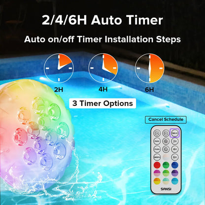 RGB Color Changing LED Pool Lights - Remote Control Waterproof Underwater Pool Decor