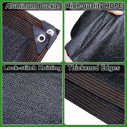10x13ft 90% Blackout Shade Cloth - UV-Resistant Sunshade Net for Garden & Patio