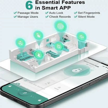Biometric Fingerprint Smart Door Lock - Keyless Entry for Bedroom & Home