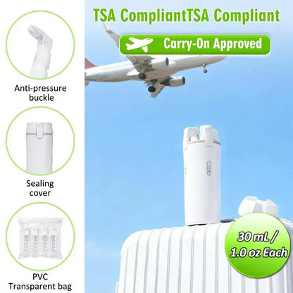 4-in-1 Travel Cosmetic Dispenser – Leak-Proof Refillable Toiletry Organizer Bottle