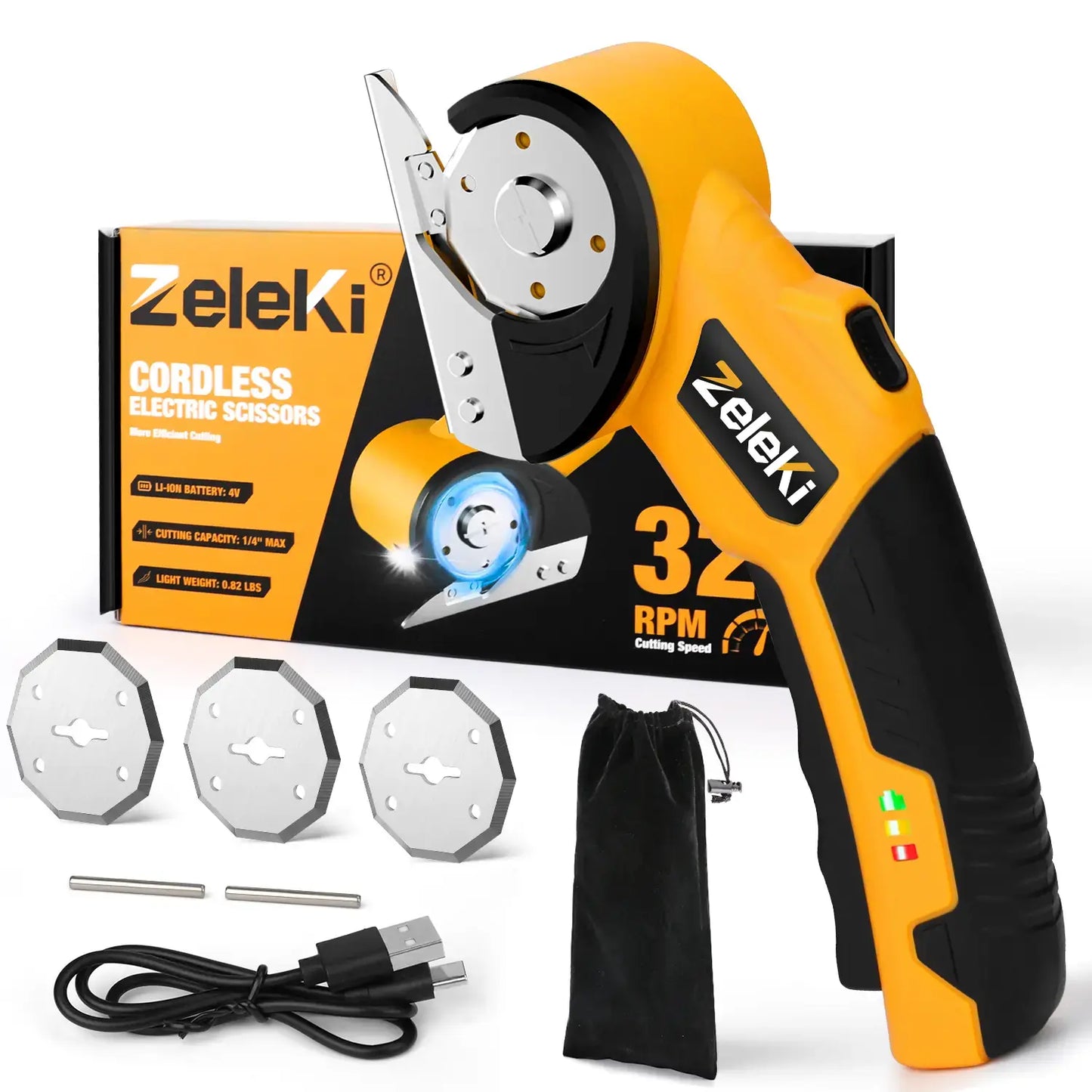 Cordless Electric Scissors 4V – Rechargeable Power Shears for Fabric & Cardboard