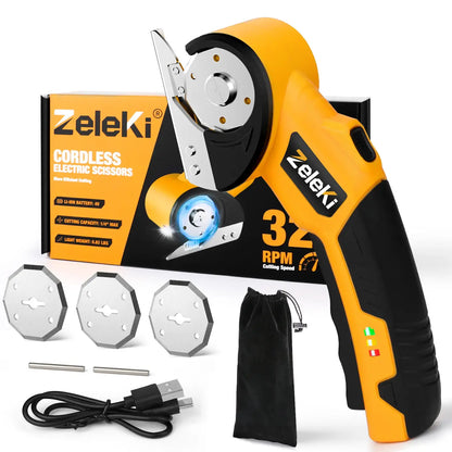 Cordless Electric Scissors 4V – Rechargeable Power Shears for Fabric & Cardboard