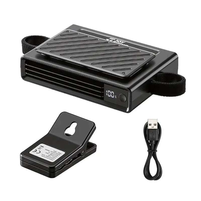 USB Dual Turbo Car Fan - 5-Speed Adjustable Auto Cooling Air Fan for Dashboard