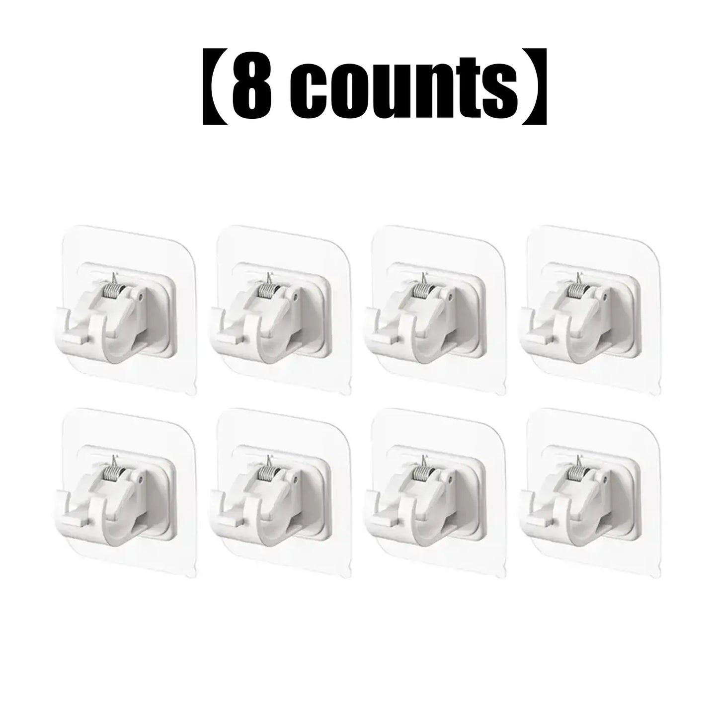 Transparent Adjustable Curtain Rod Brackets & Hooks for Home Organization