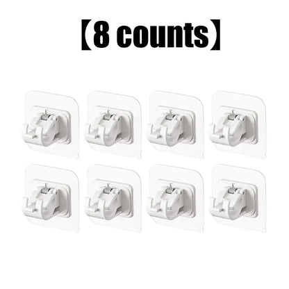Transparent Adjustable Curtain Rod Brackets & Hooks for Home Organization