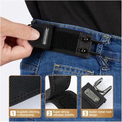 Unisex Elastic Invisible Belt – Comfortable No-Buckle Waistband for Jeans & EDC