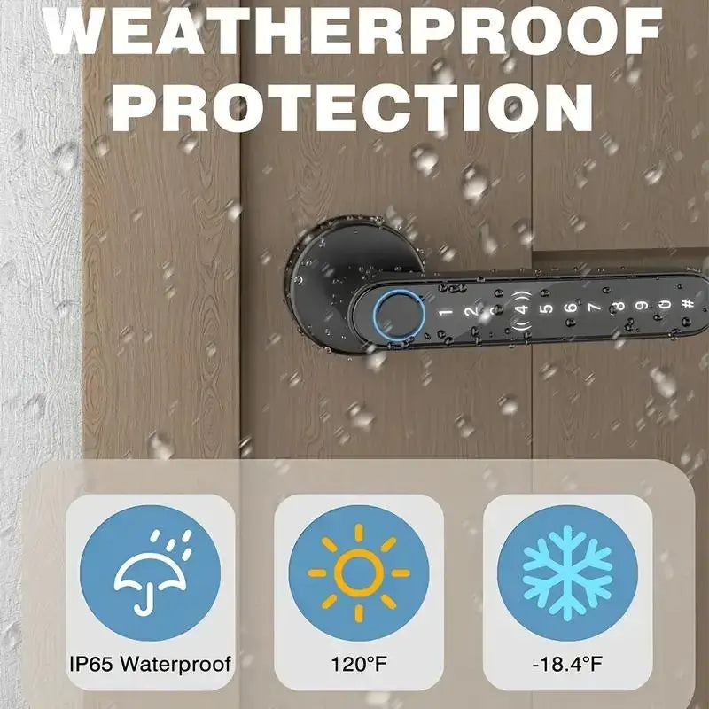 Smart Biometric Fingerprint Door Lock - Keyless Entry Digital Handle with App Control