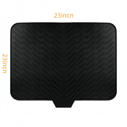 Large Silicone Dish Drying Mat – Heat Resistant Kitchen Counter Drainer Tray