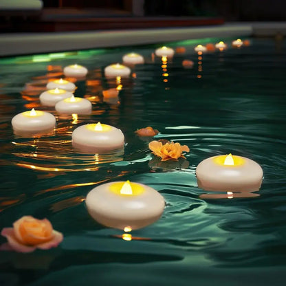Flameless LED Floating Candles - Waterproof Battery Operated Tea Lights