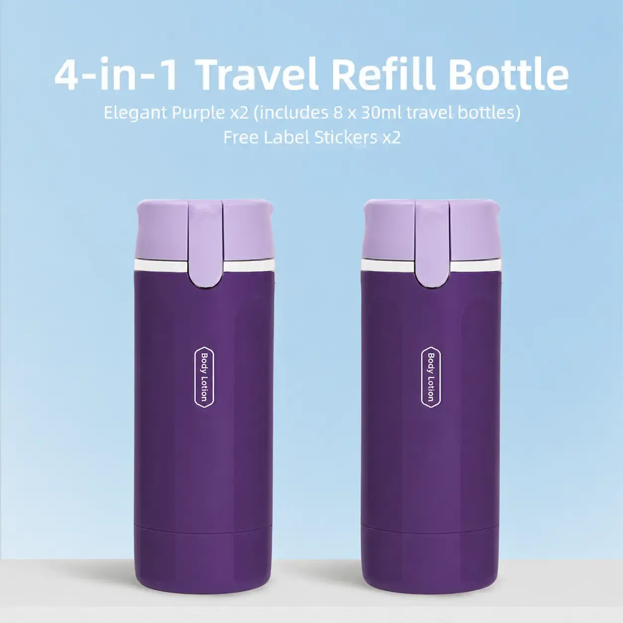 4-in-1 Travel Cosmetic Dispenser – Leak-Proof Refillable Toiletry Organizer Bottle