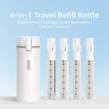 4-in-1 Travel Cosmetic Dispenser – Leak-Proof Refillable Toiletry Organizer Bottle