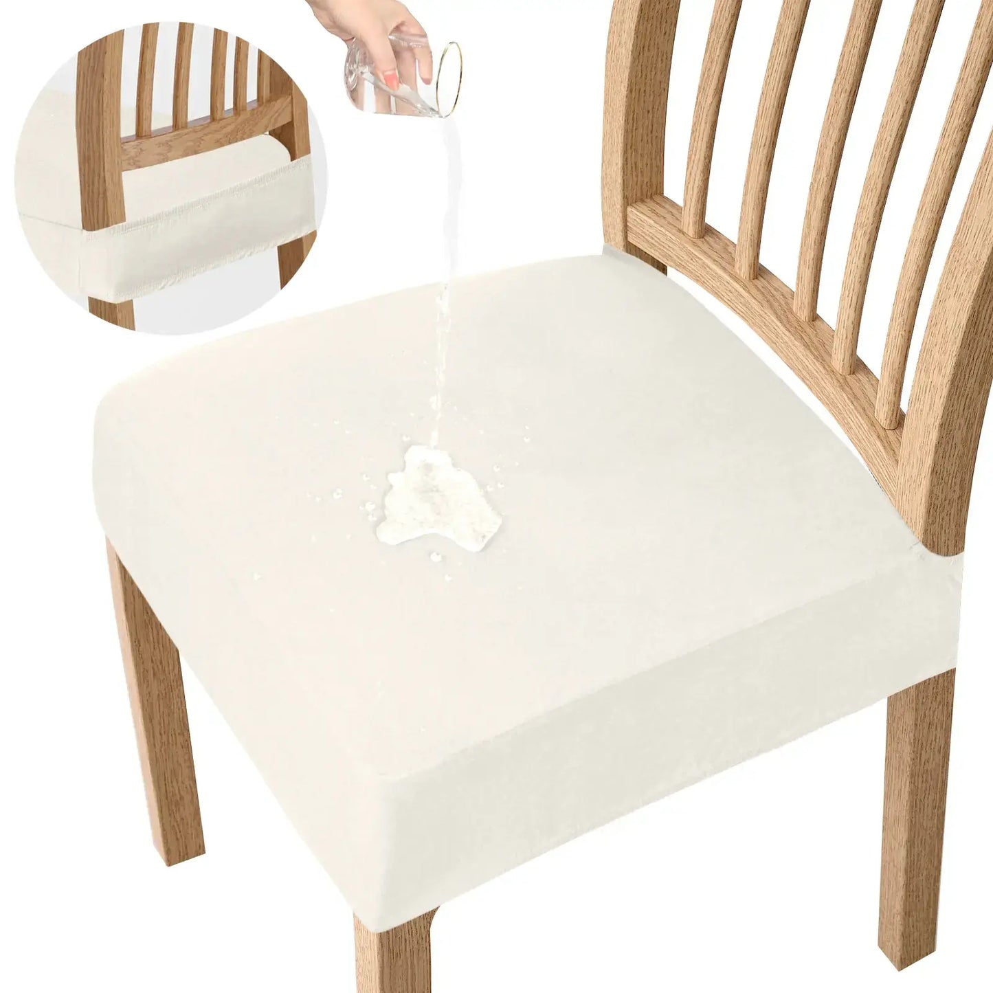 Waterproof Stretch Dining Chair Seat Covers - Slip-Resistant Washable Protector