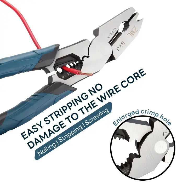6-in-1 Multi-Function Wire Stripper Pliers - CR-V Steel Electrical Cutting Tool