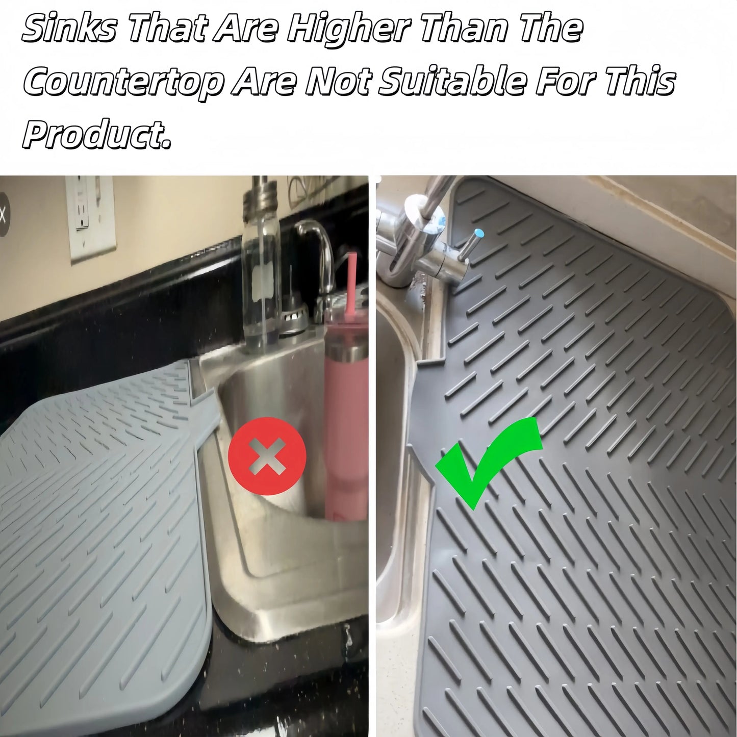 Large Silicone Dish Drying Mat – Heat Resistant Kitchen Counter Drainer Tray